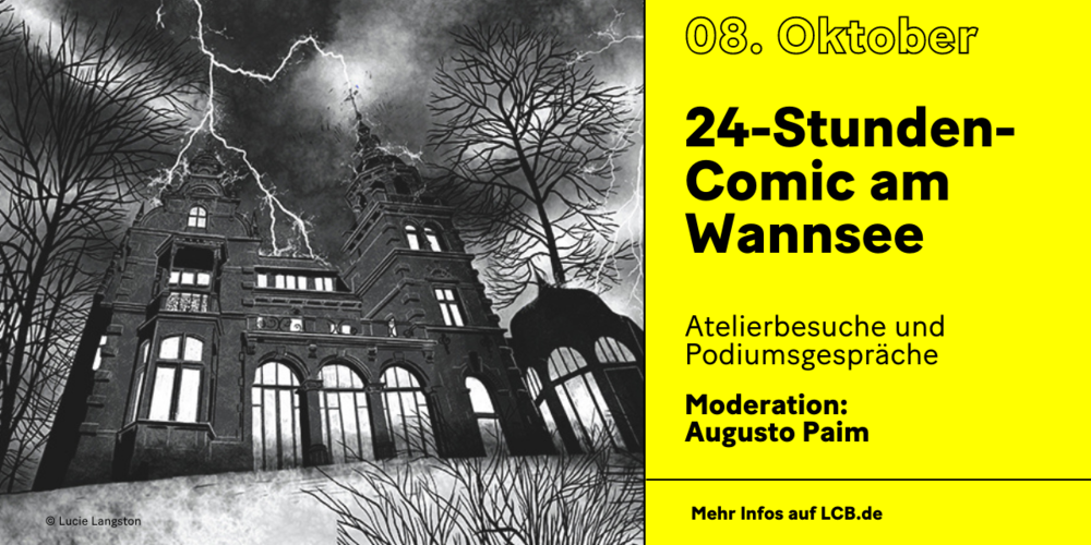 Tickets 24-Stunden-Comic am Wannsee 2022, Atelierbesuche und Podiumsgespräche in Berlin